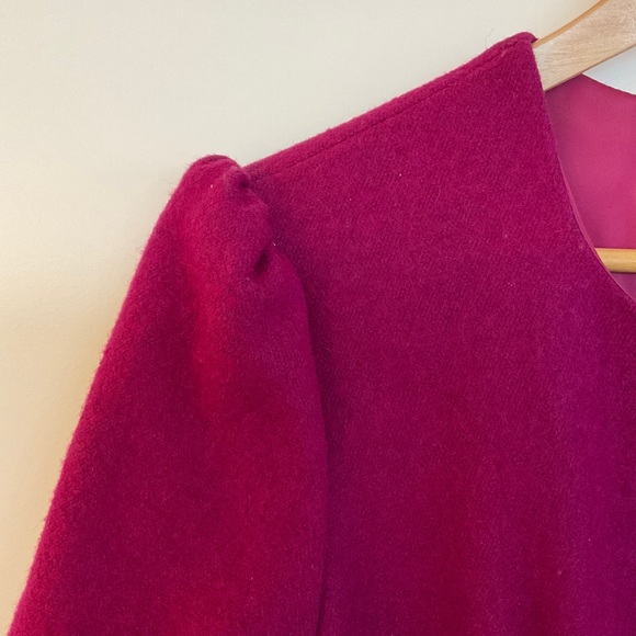Burberry Peplum Wool Jacket Magenta Size Medium - Picture 4 of 14